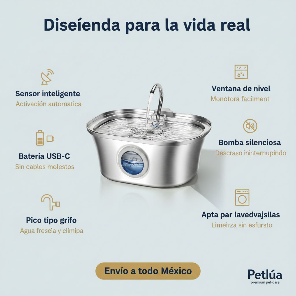 PetLúa Premium 3.2 L Stainless Steel Pet Water dispenser